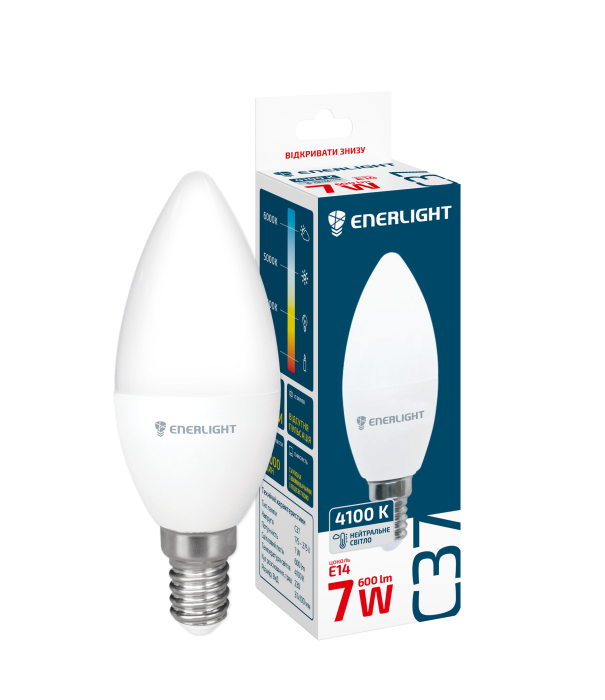 Лампа світлодіодна Enerlight (C37E279SMDWFR) С37, 9Вт, 3000К